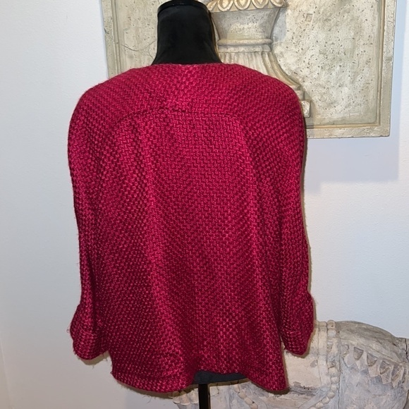 Chico’s short blazer jacket weaved fussy Sz 12 / M - Picture 4 of 9